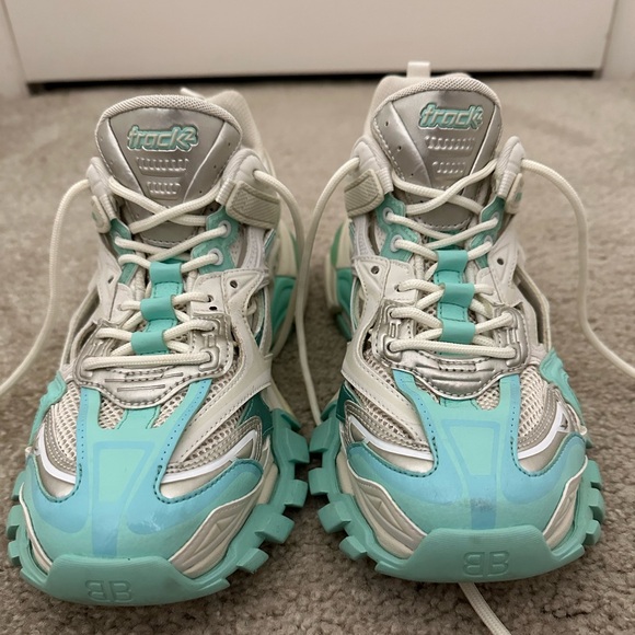 Balenciaga Rubber Mesh Tri-Color Womens Track.2 Open Sneakers, Size 40 - Picture 6 of 16